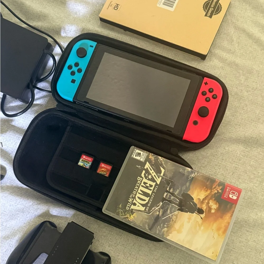 Nintendo Switch with Vibrant Red and Blue Joy-Con